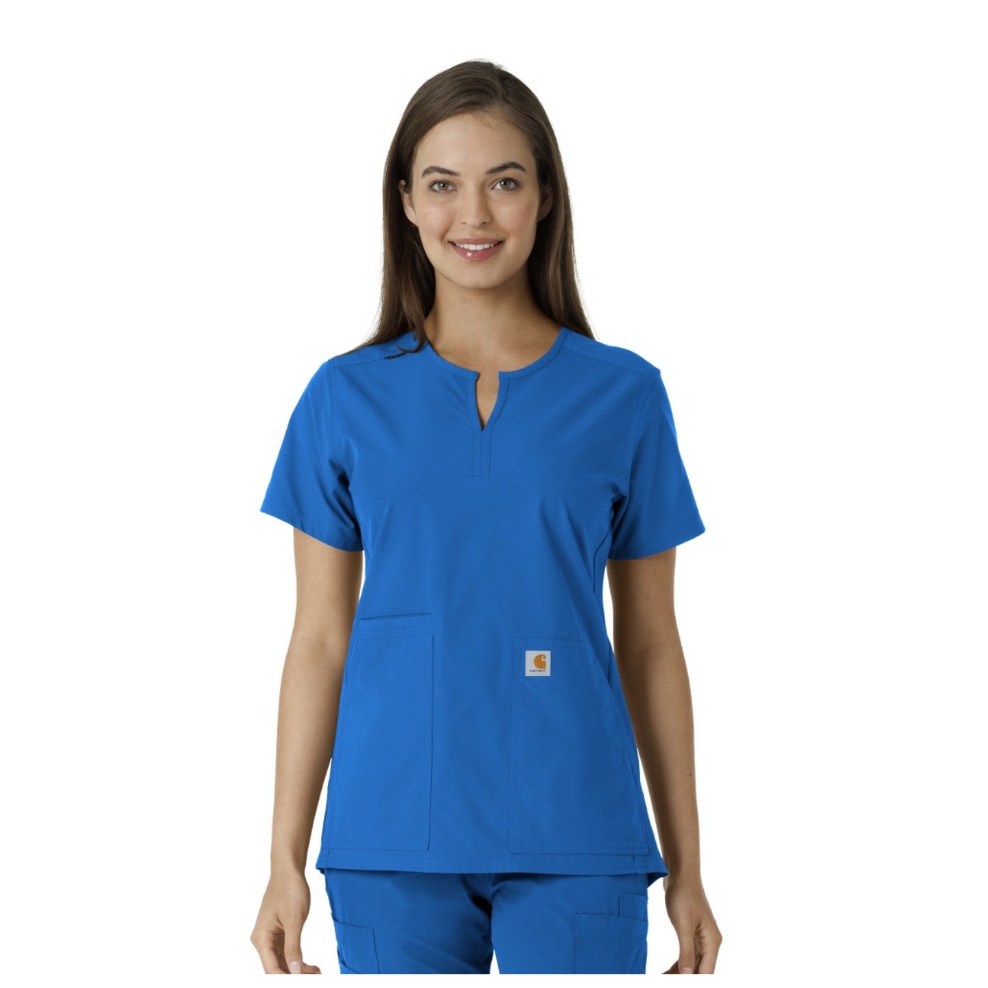 C12413 Carhartt Force Essentials Notch Neck Tunic Top with Knit Panels