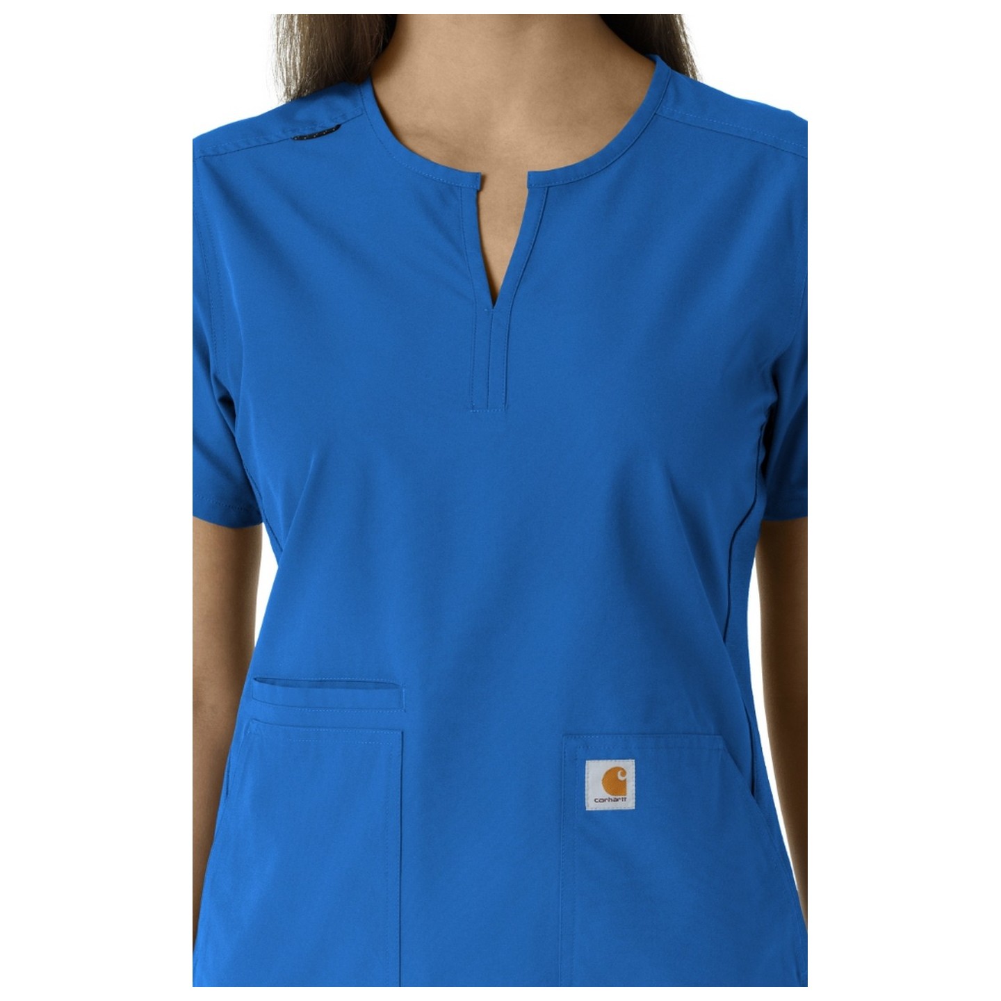 C12413 Carhartt Force Essentials Notch Neck Tunic Top with Knit Panels