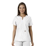 C12413 Carhartt Force Essentials Notch Neck Tunic Top with Knit Panels