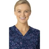 C13414 Carhartt 4 Pocket V-Neck Print Top - Geo Logo Navy