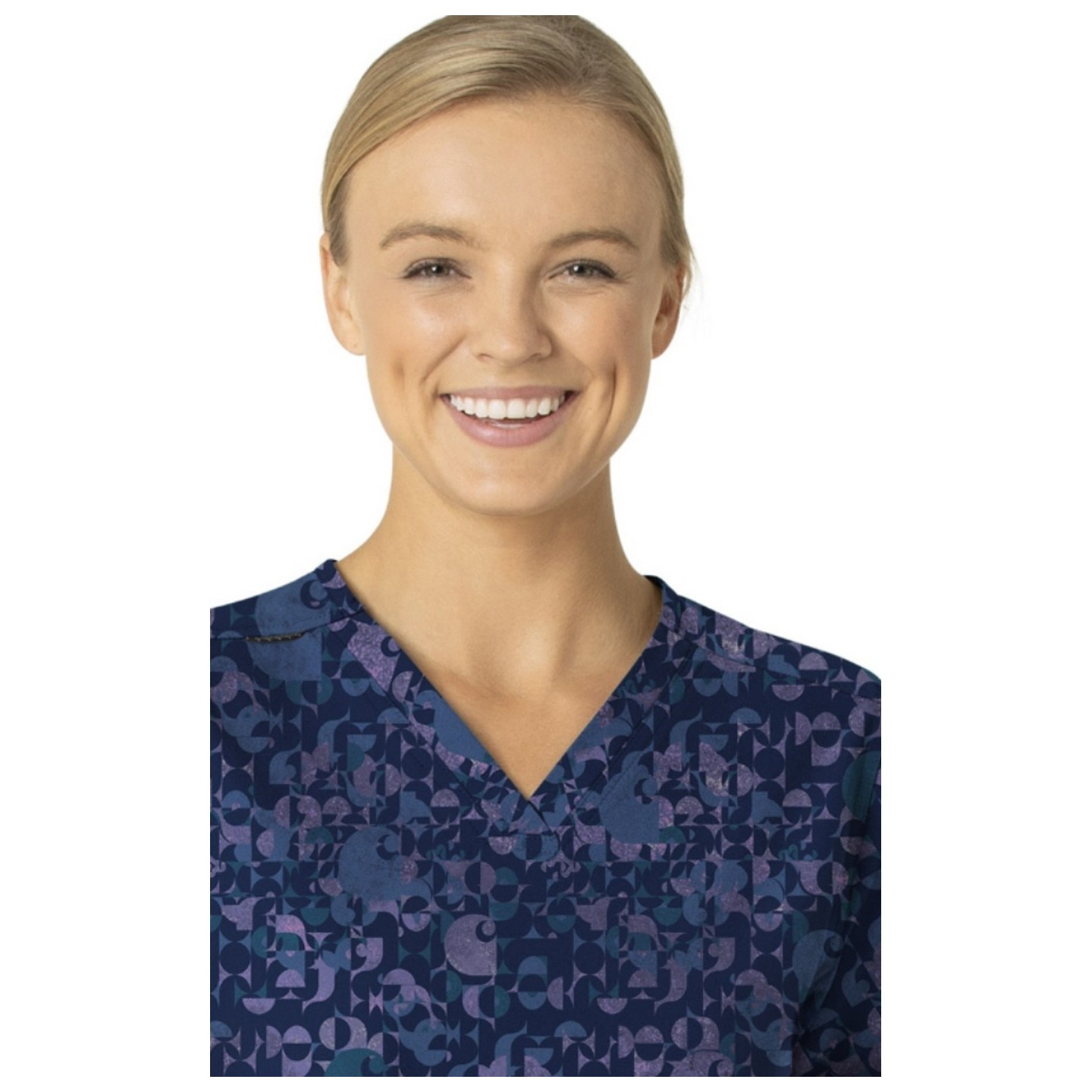 C13414 Carhartt Haut Imprimer à Col en V avec 4 Poches - Geo Logo Navy