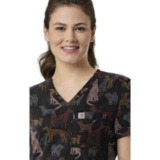 C13014 Carhartt Force Cross-Flex Print Tuck-In Top - Heartwarming Hounds