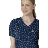 C13014 Carhartt Force Cross-Flex Haut à Coupe Moderne Imprimé pour Femmes à Border - Lively Logo Dots Navy