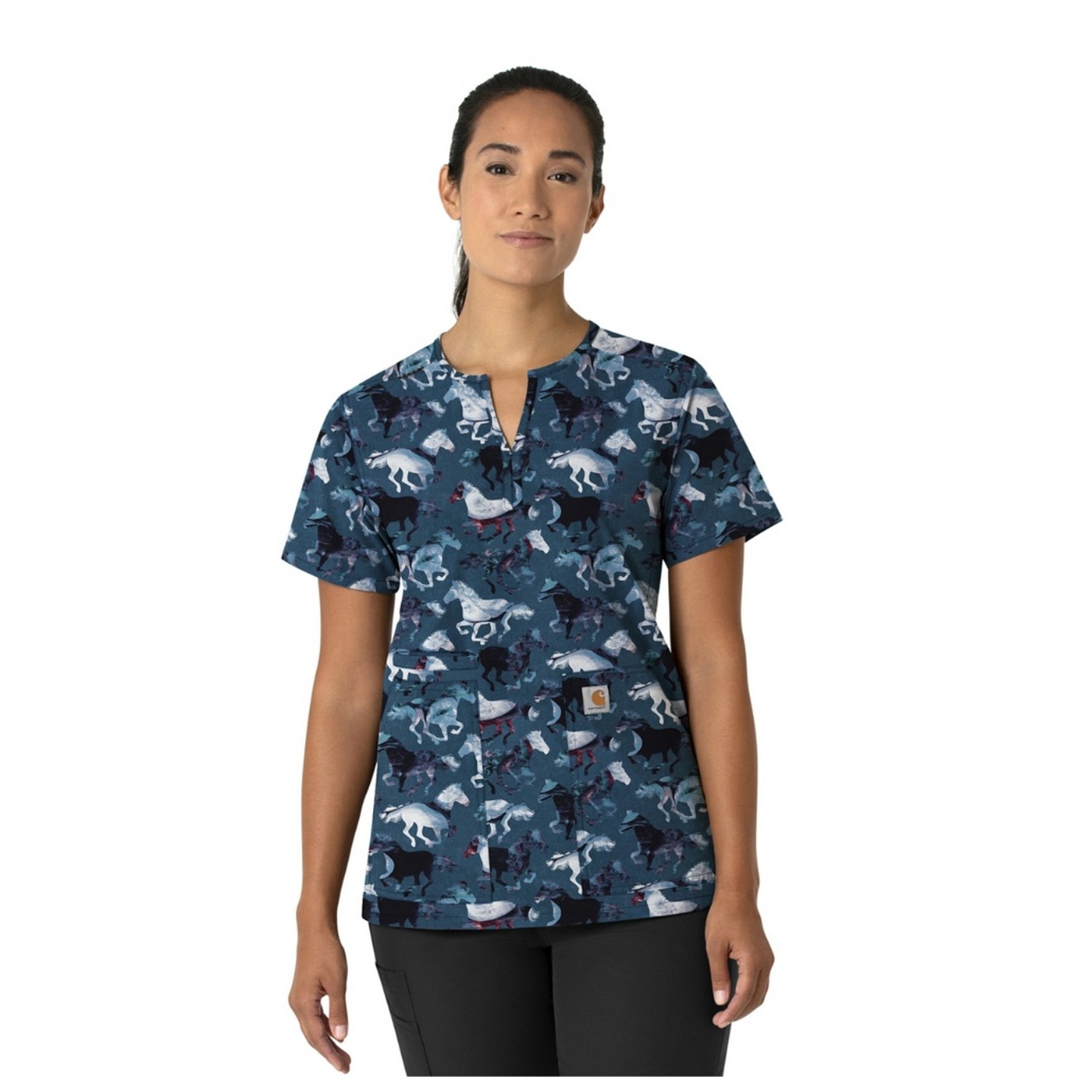C13214 Carhartt Force Cross-Flex Notch Neck Print Top - Filly Trot