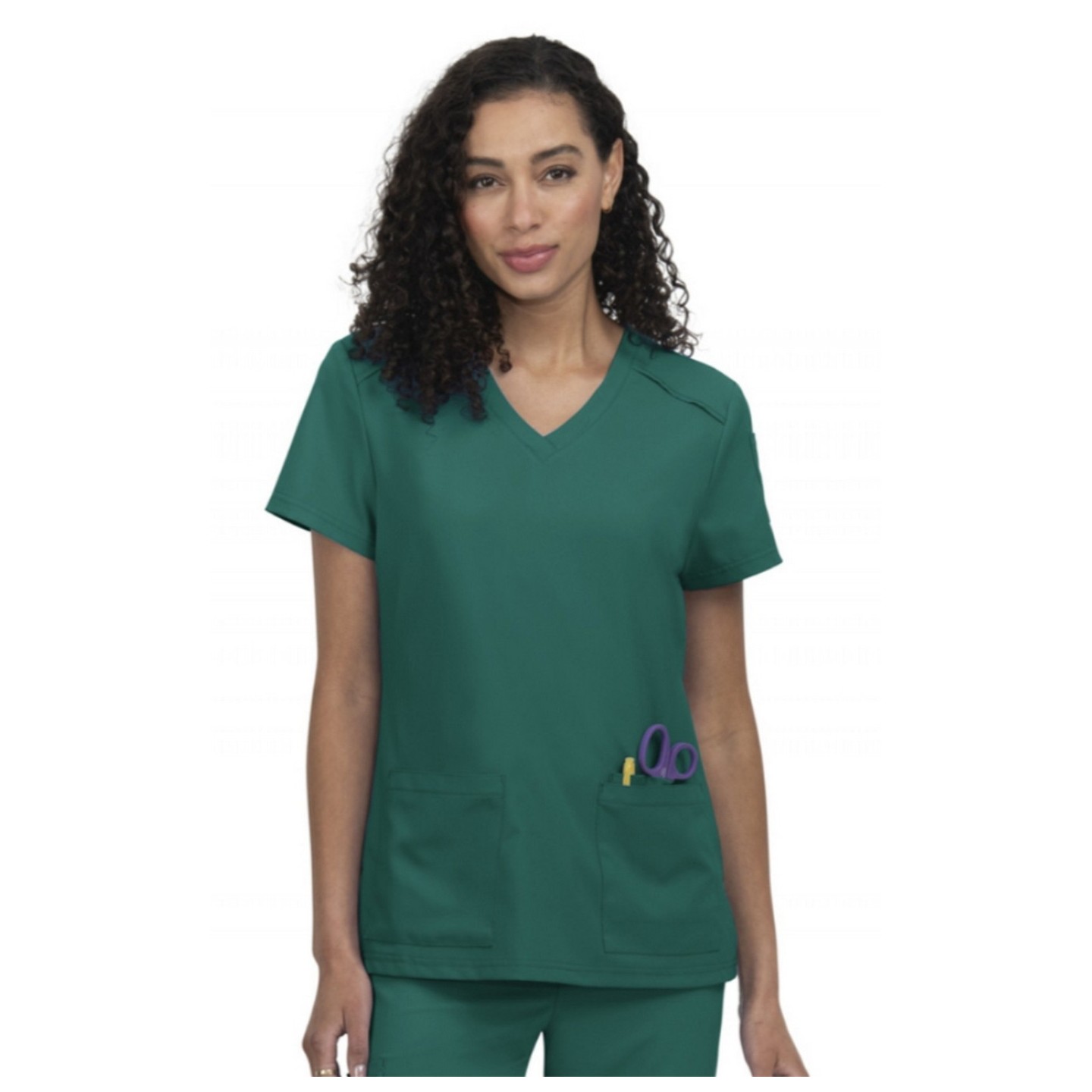 C101 Cureology Cardi Modern 2 Pocket V-Neck Top by koi