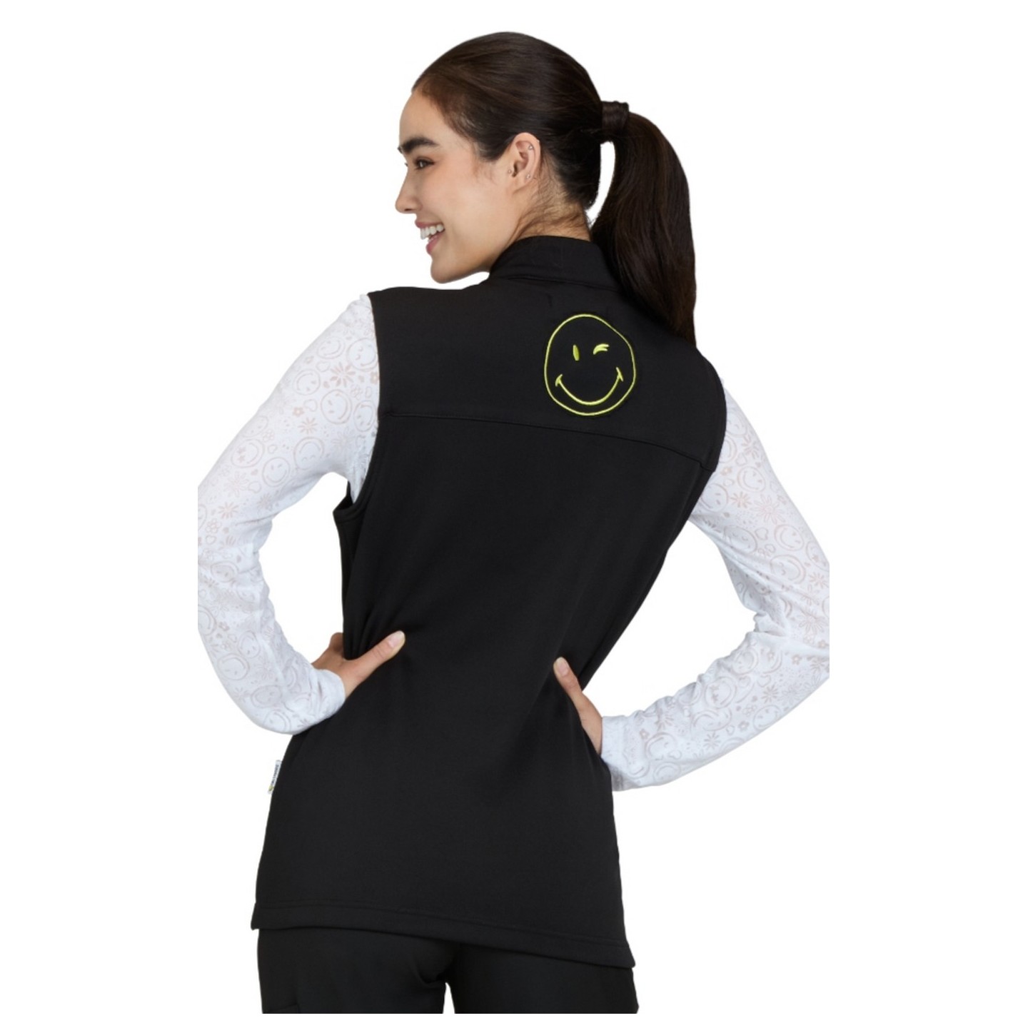 S402 Smiley World Amused Fleece Vest by koi 