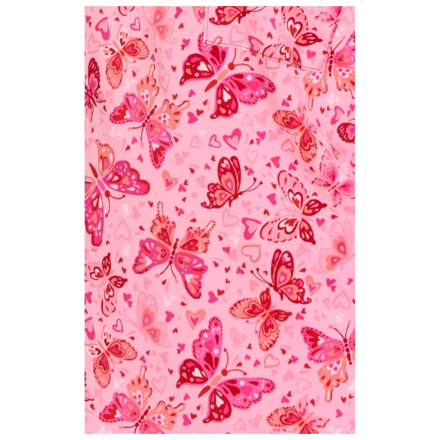 1093PR koi Basics Ari Split Neck Print Top - Butterfly Hearts