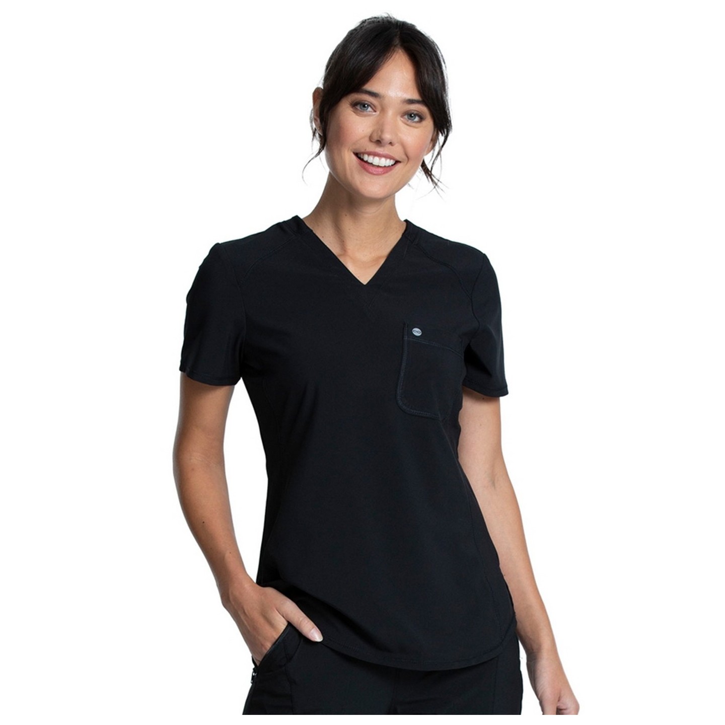 Tuckable V-Neck Top - Cherokee Infinity - Antimicrobial