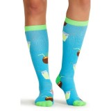 Print Support Drink Up Women's Graduated Medium Support Compression Socks by Cherokee