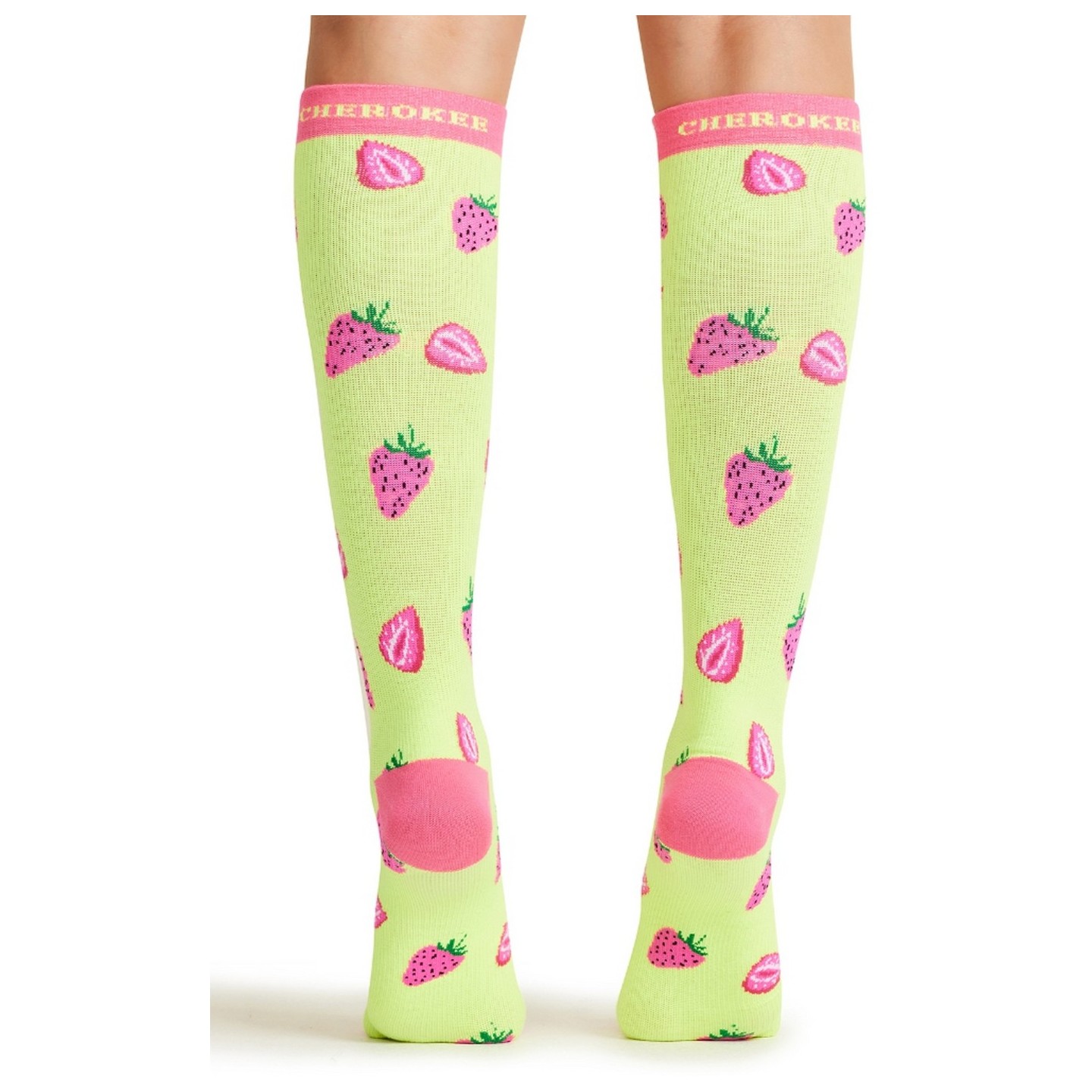 Print Support Strawberry Patch Women's Graduated Medium Support Compression Socks by Cherokee