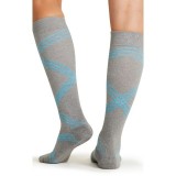 LX Support Twisted Turquoise Unisex Medium Compression Knee High Socks with Arch Support by Cherokee