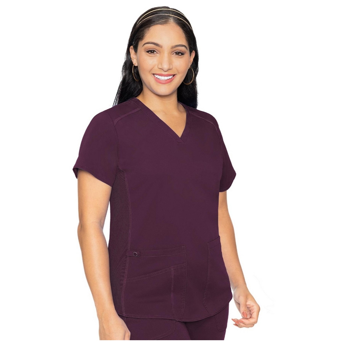 7459 Med Couture Performance Touch V-Neck Shirttail Top