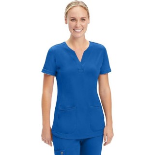 *FINAL SALE 3XL 2400 Healing Hands ONYX Alexa Crew V-Neck One Snap Top