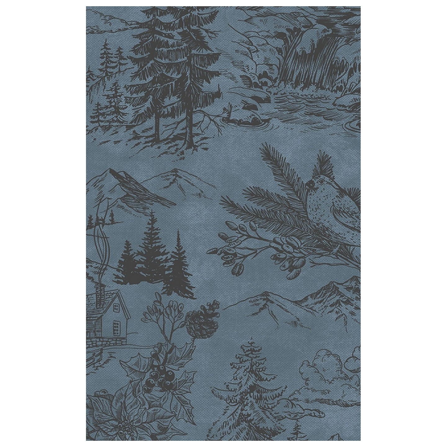 DK667 Dickies 4 Pocket V-Neck Print Top - Rustic Toile