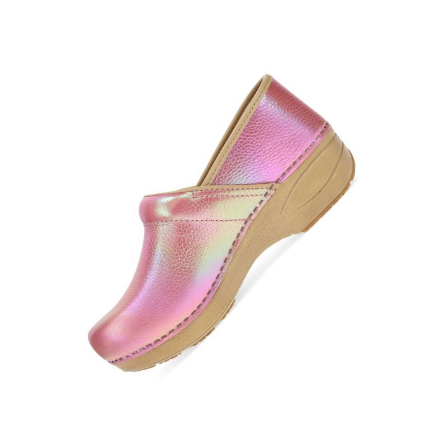 XP 2.0 Pink Iridescent Leather Sabot Antidérapante pour Femmes par Dansko