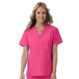 1706 Red Panda Haut Unisexe à Col en V par Maevn (Vue de Femme)