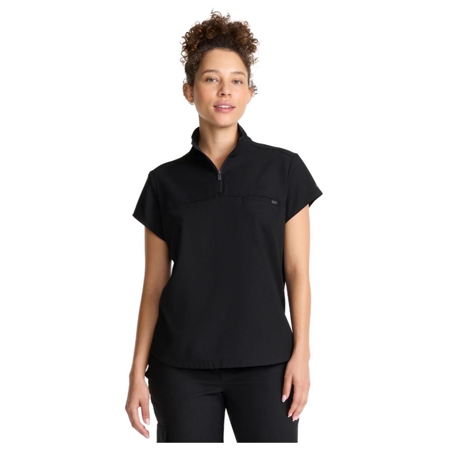 HH752 Quest Bella Partial Zip Stand Collar Scrub Top by Healing Hands