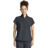 HH752 Quest Bella Partial Zip Stand Collar Scrub Top by Healing Hands