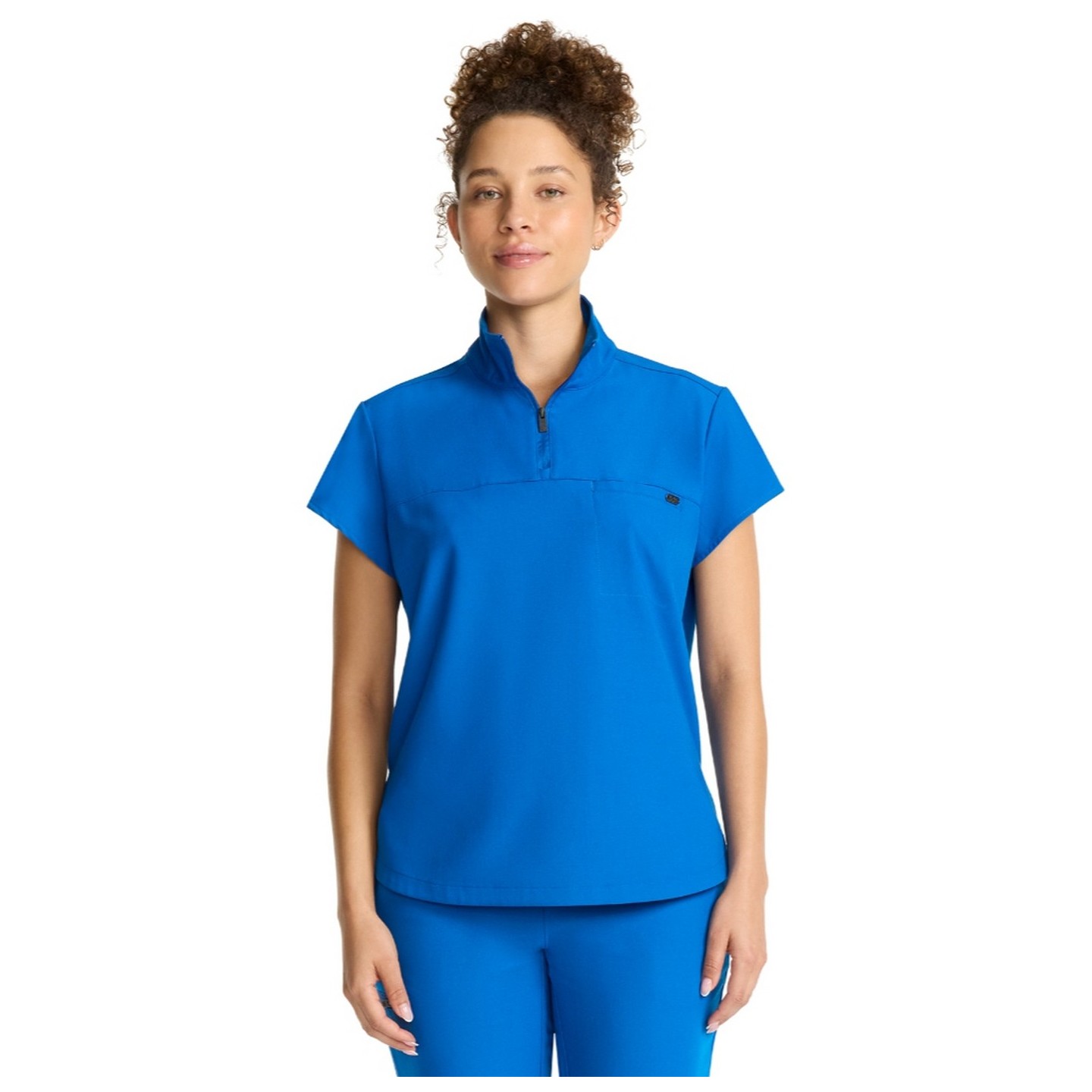 HH752 Quest Bella Partial Zip Stand Collar Scrub Top by Healing Hands