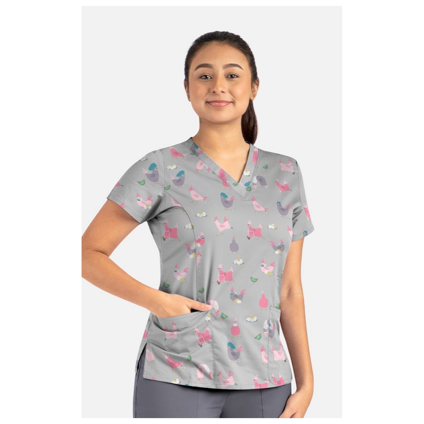 1767 Maevn V-Neck Print Top - Hot Chicks