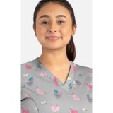 1767 Maevn V-Neck Print Top - Hot Chicks