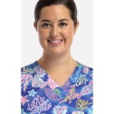 1767 Maevn V-Neck Print Top - Summer Tides