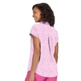 1093PR koi Basics Ari Split Neck Print Top - Splatt Soft Pink