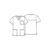 TF740 Tooniforms Men's V-Neck 3 Pocket Print Top by Cherokee Uniforms - Take It Chill