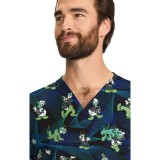 TF740 Tooniforms Men's V-Neck 3 Pocket Print Top by Cherokee Uniforms - Take It Chill