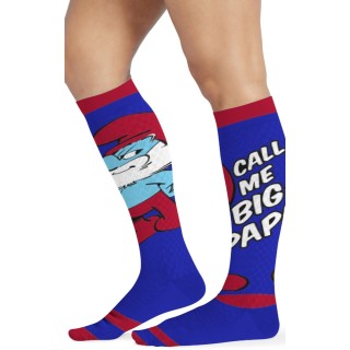 Men's Tooniforms Print Support Graduated Compression Socks by Cherokee Uniforms - Papa Smurf