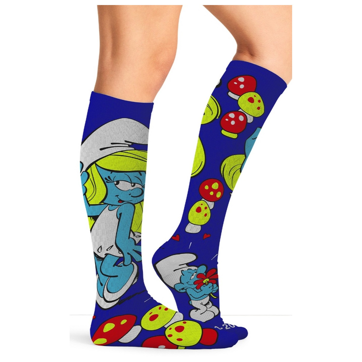 Tooniforms Print Support Graduated Compression Socks - Smurfette