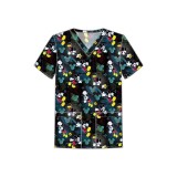 TF788 Tooniforms Men's Print 2 Pocket V-Neck Top by Cherokee Uniforms - Digital Mickey