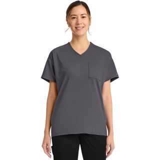CK863 Achieve Tunic V-Neck Top with 3 Pocket by Cherokee