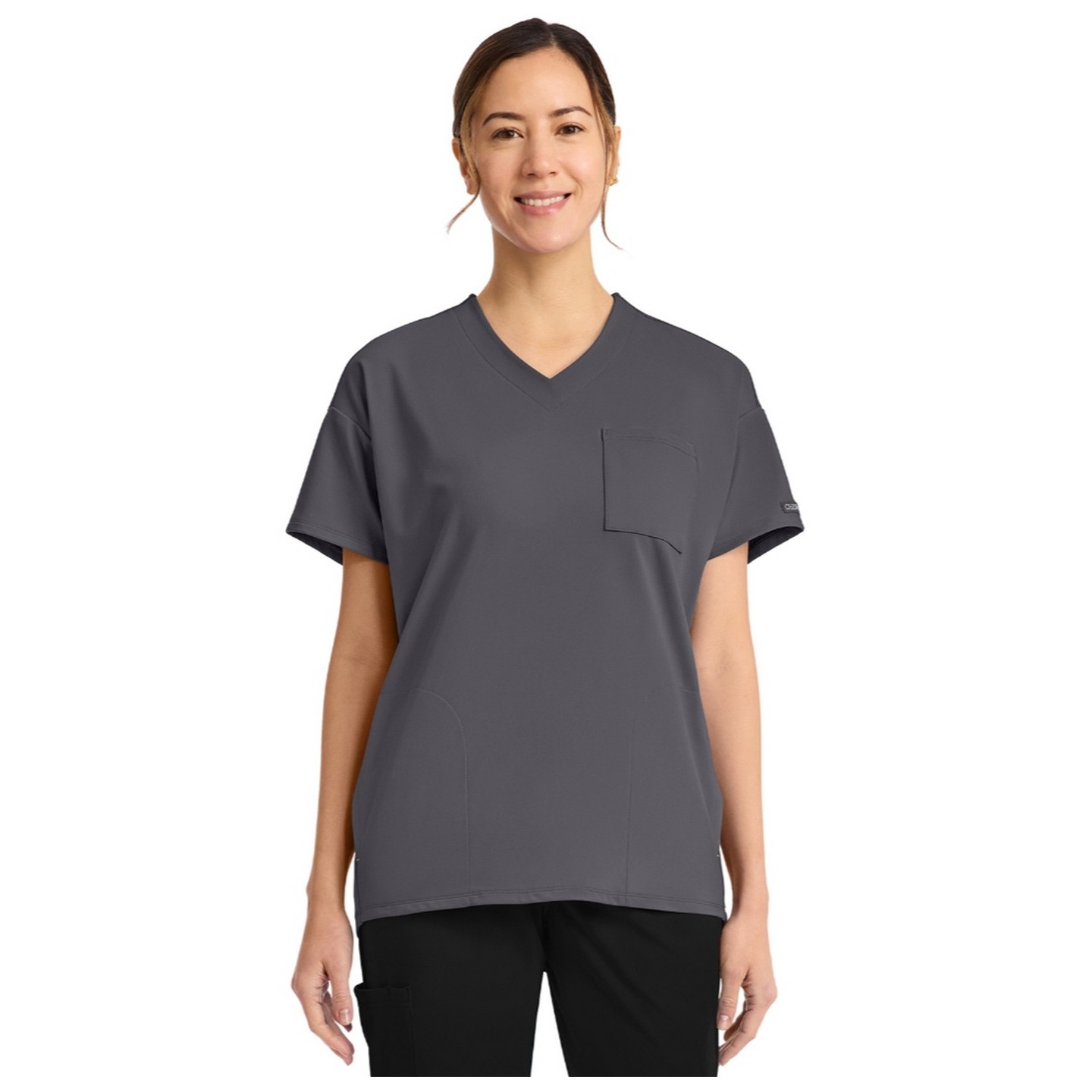 CK863 Achieve Tunic V-Neck Top with 3 Pocket by Cherokee