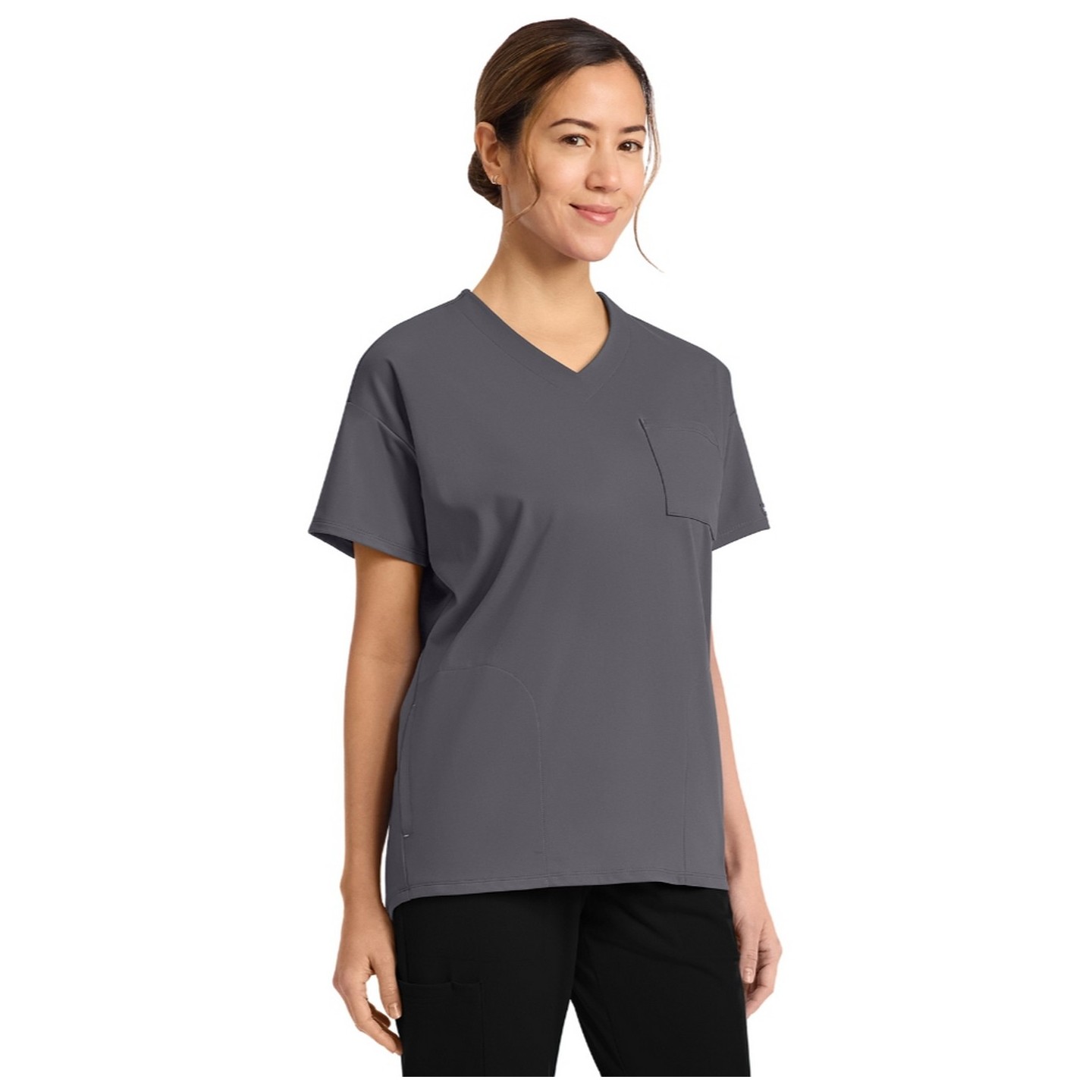 CK863 Achieve Tunic V-Neck Top with 3 Pocket by Cherokee