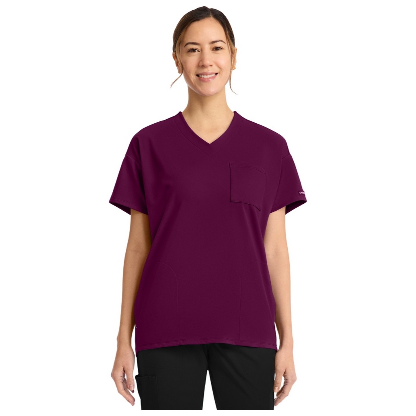 CK863 Achieve Tunic V-Neck Top with 3 Pocket by Cherokee