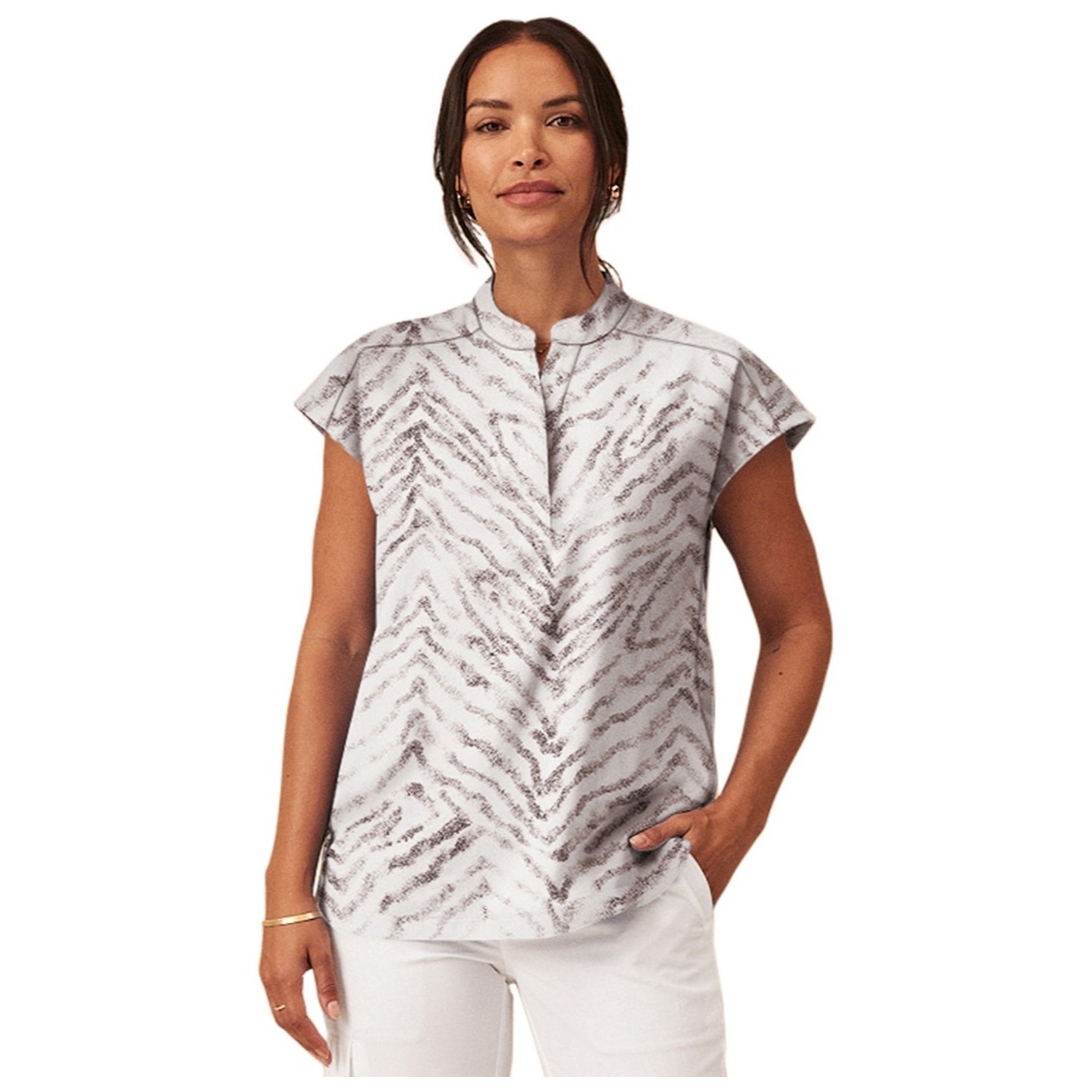 HH912 Healing Hands Purple Label Journey Print Top - Nature's Reflection