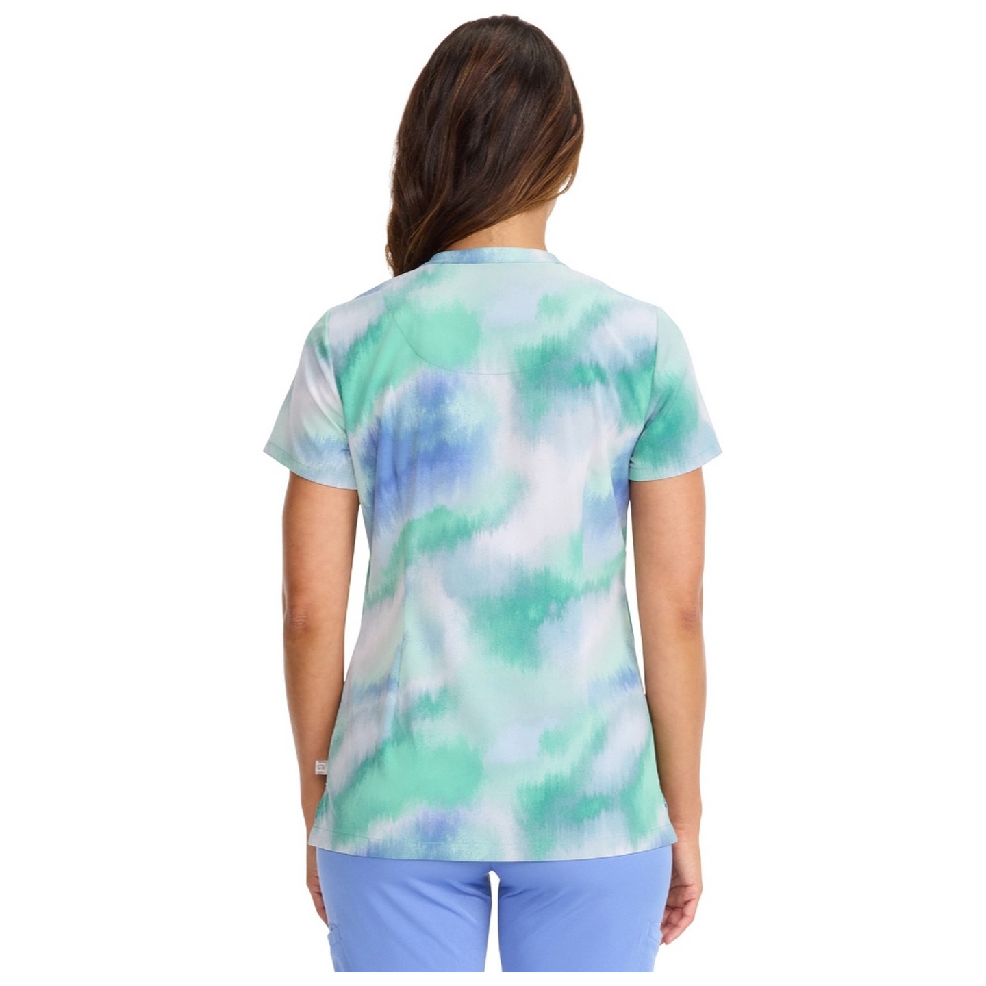 HH911 Ivy 3 Pocket Print Top by Healing Hands - Blurred Ikat