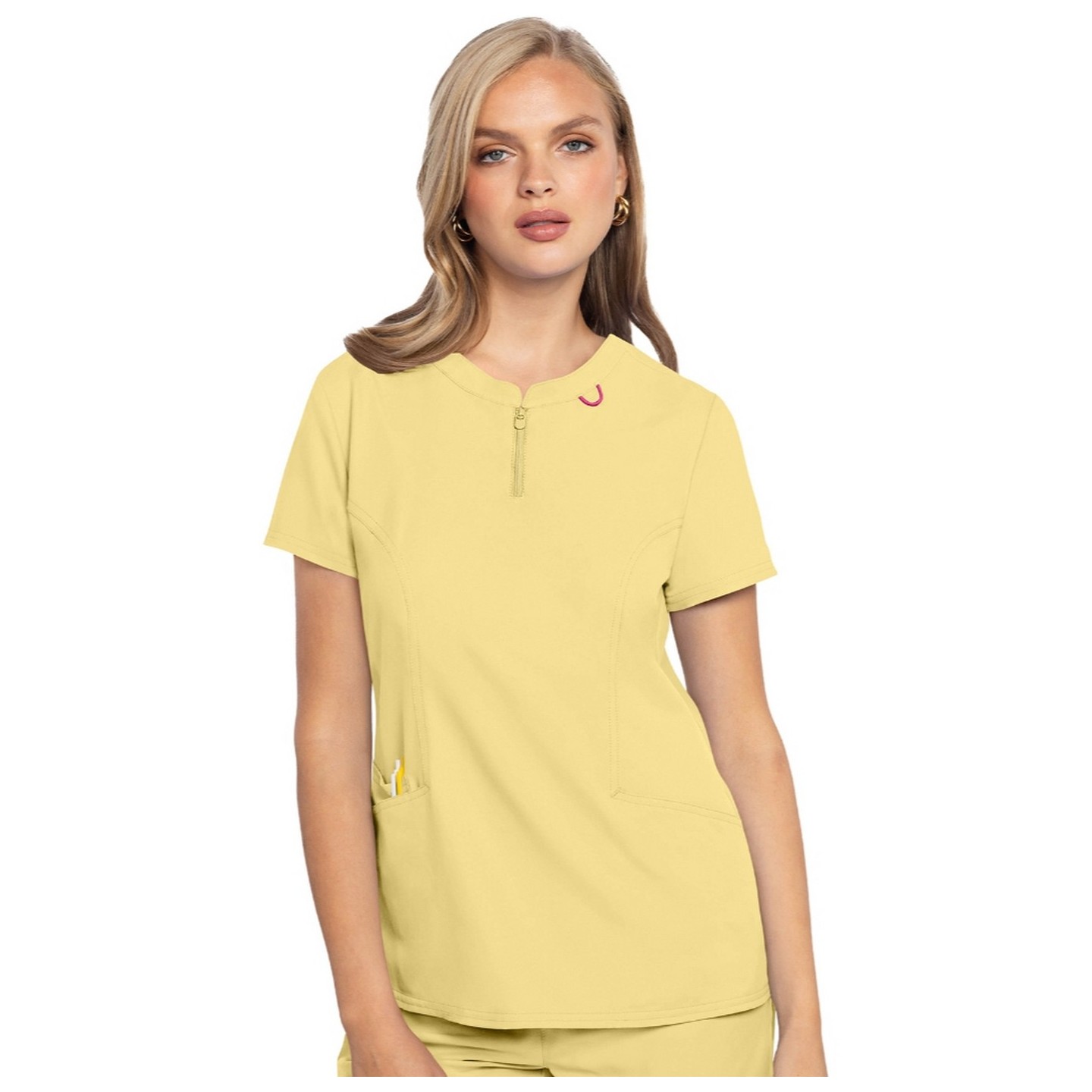 MC609 Insight Zip Neck Henley Top by Med Couture 