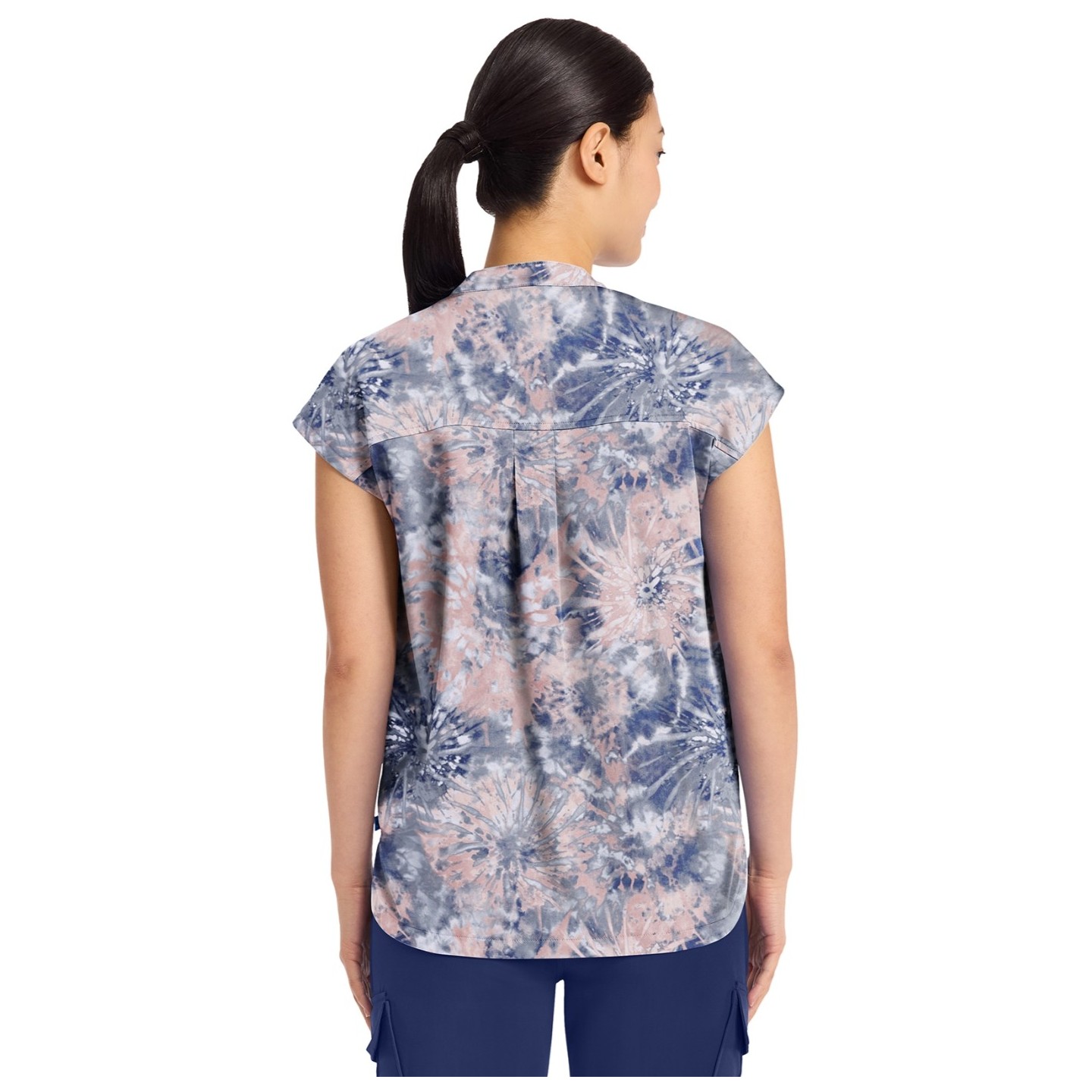 HH912 Healing Hands Purple Label Journey Print Top - Twilight Tie Dye