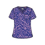 MC632 Haut Imprimé à Col en V par Med Couture - Two Tone Skin