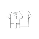 CK691 Unisex 4 Pocket Print Top by Cherokee - Dabbling In Paint