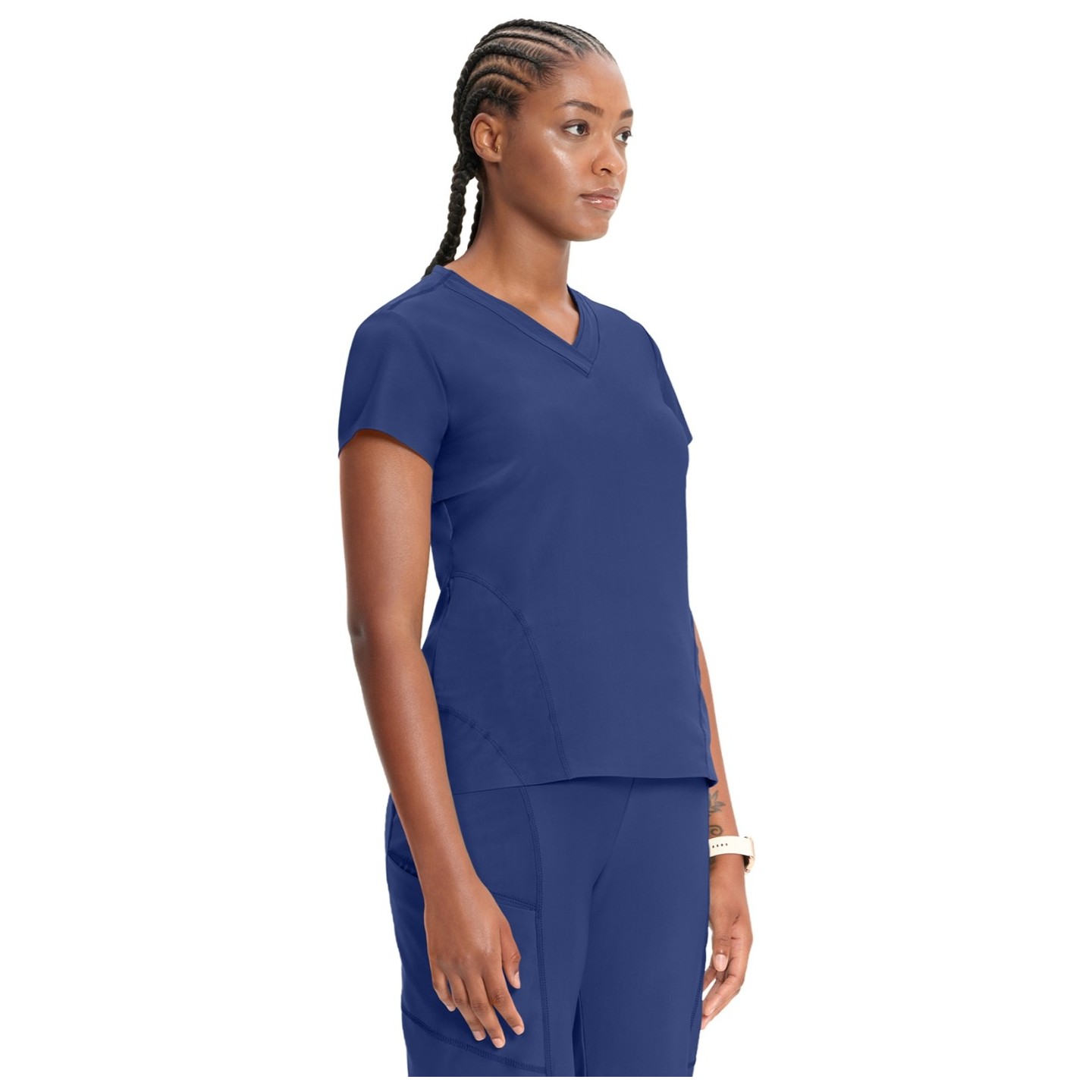 IN706A Kinetic V-Neck 2 Zip Pocket Knit Top by Infinity