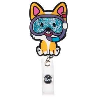 A156 koi Retractable Shaker Badge Reel - Scuba Paw