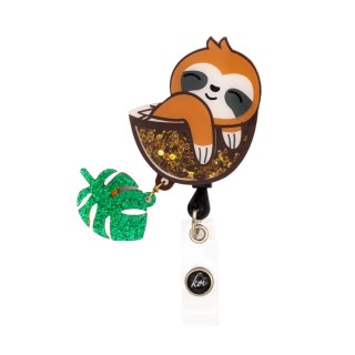 A156 koi Retractable Shaker Badge Reel - Sloth
