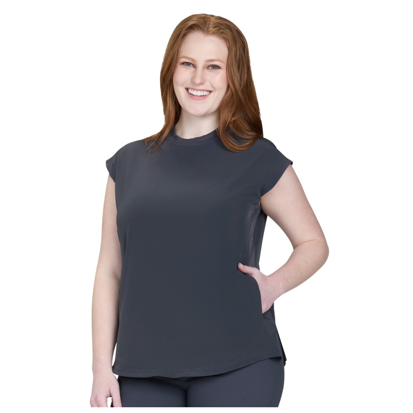 1137 Basics Kenley Crew Neck 2 Pocket Top by koi