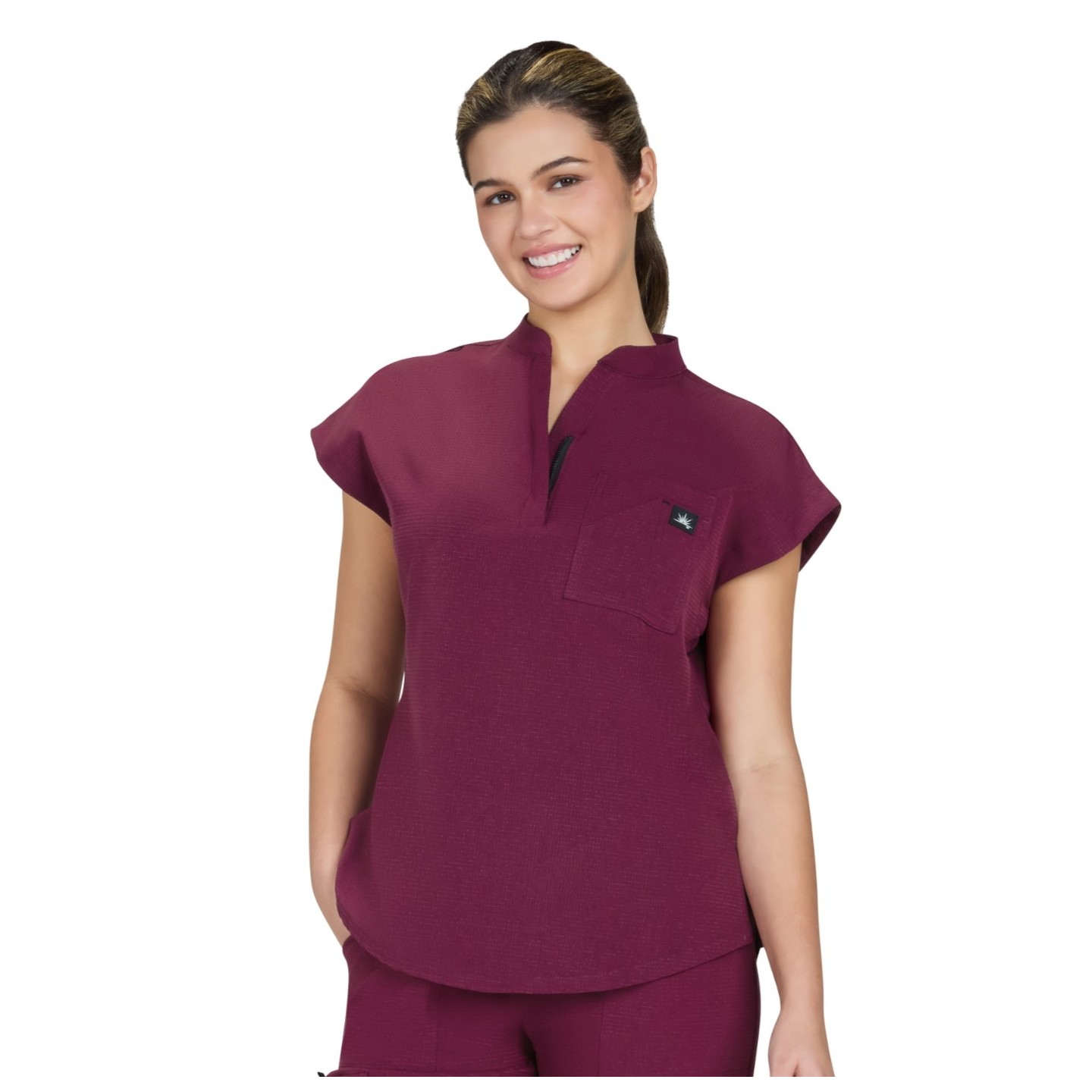 1131 Solis Catrin 2 Pocket Zipper Neck Top by koi