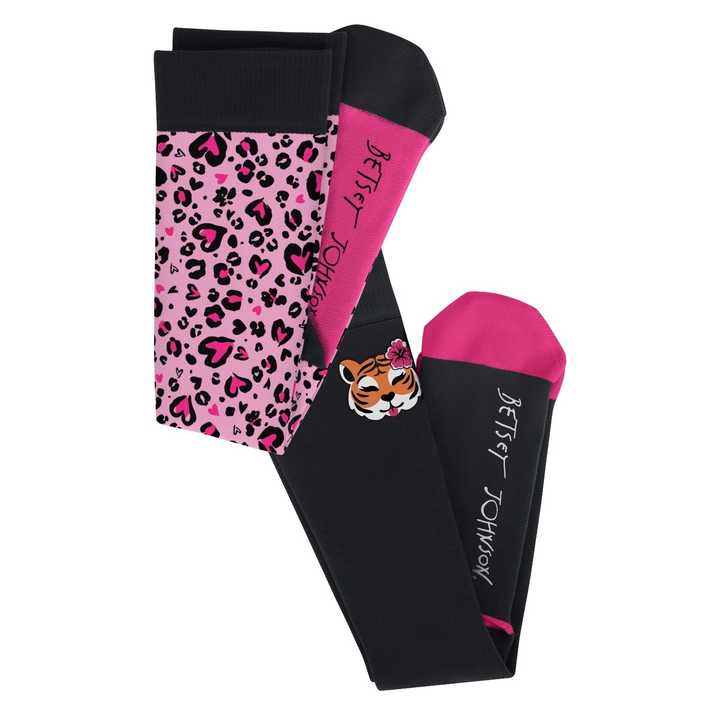 BA179 koi Betsey Johnson 2-Pack Compression Socks - Lovely Tiger