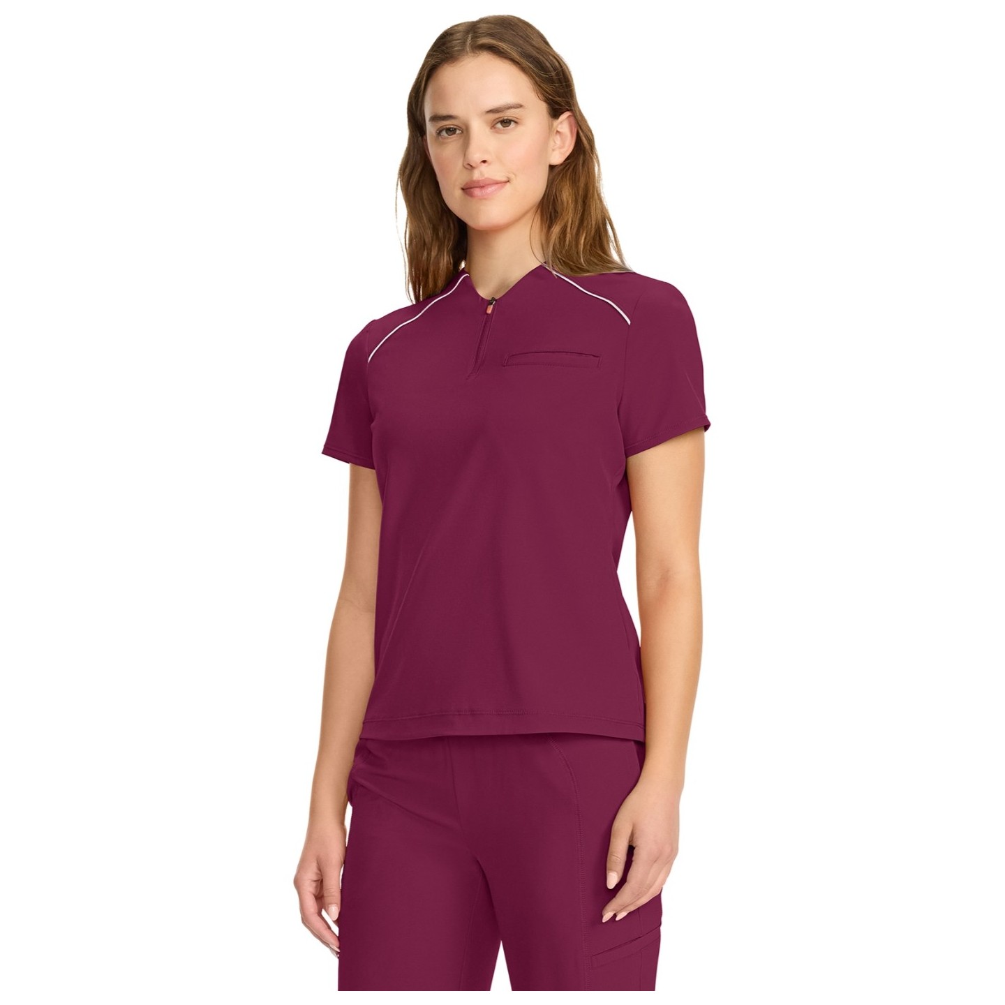 IN644A GNR8 Zip Neck Henley Top with Contrast Detail by Infinity