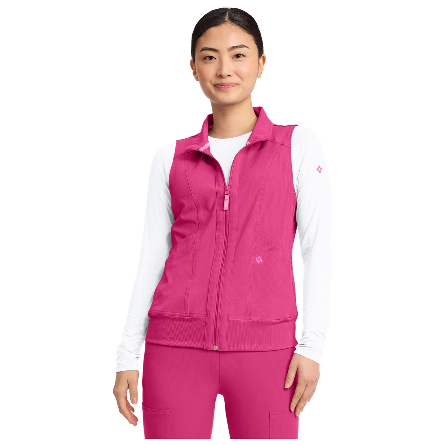 MC500 AMP 4 Pocket Zip Front Vest with Removable Hood by Med Couture